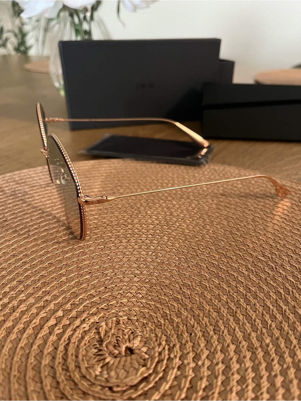 Dior Gold Frame Brown Lens Women's Sunglasses - Picture 3 of 10